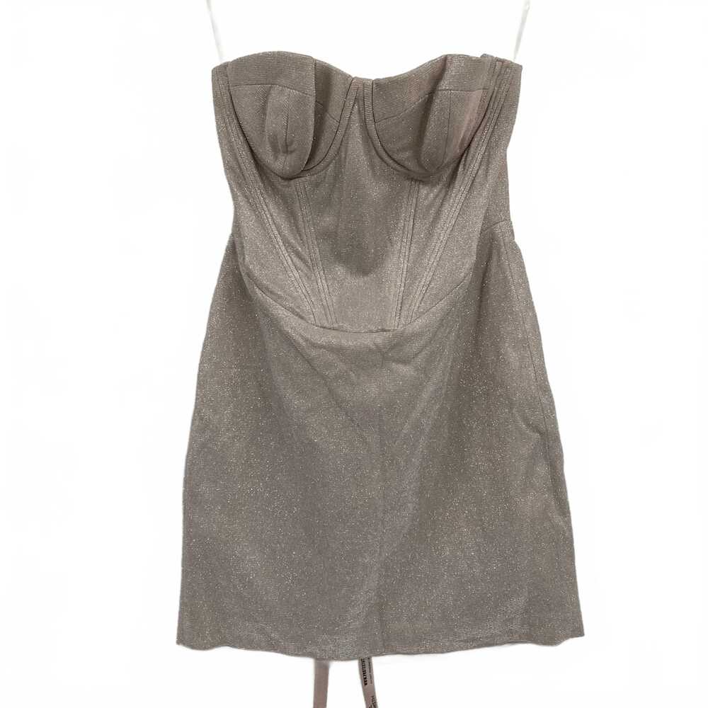 House of CB Beige Sparkly Corset Mini Dress | Womens M
